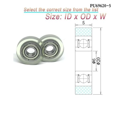 PU Coated Roller 1pcs Polyurethane Small Pulley Wheel Diameter PU Coated Roller with 605 Bearing Plastic Bearing(PU62522-5 5x22x5mm) in Saudi Arabia
