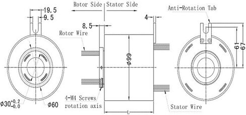 Rotary Joint Slip Ring 10A/6 Loop Inner Diameter 30mm Through Hole Slip Ring in Saudi Arabia