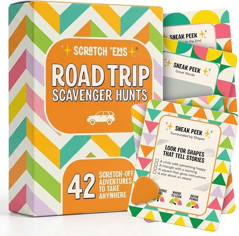 صناديق Scratch 'EMS Scavenger | 42 Scratch Off Adventure Cards - مطاردة زبال في الهواء الطلق للأطفال والعائلات | طوال الموسم ، بطاقات الخدش القابلة لإعادة الاستخدام للمتعة الخالية من الشاشة ، ونشاط الطبيعة والتخييم in Kuwait
