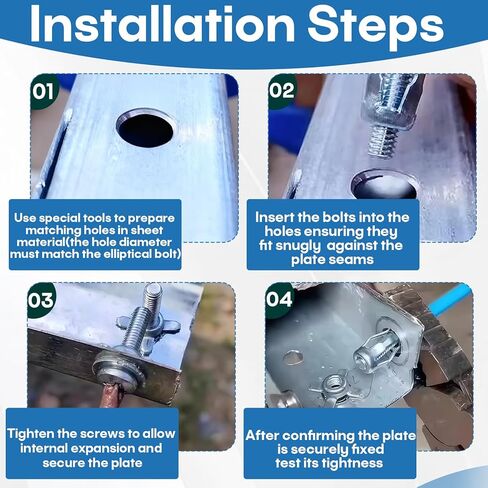 تشكيلة 100 قطعة من صواميل جاك المسمار، M4-20 M4-25 M5-25 M6-25 صامولة جاك مع مجموعة متنوعة من البراغي (لتركيب لوحة الترخيص، تركيب الجدار/الصفائح المعدنية المجوفة) in Kuwait