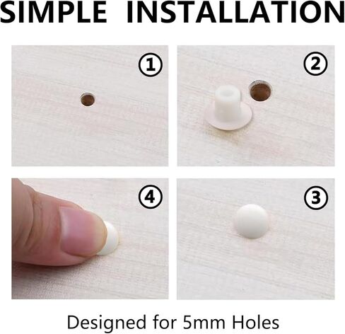 550 قطعة 3/16 بوصة زر دائري من البلاستيك ثقب المقابس خزانة الأثاث الرف غطاء ثقب الحفر المقابس للأقواس أرفف الكتب خزانة لوحة ثقب الأغطية الزخرفية الأبيض in Kuwait