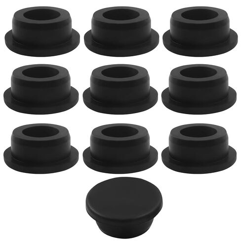 Litoexpe 10 Pcs 1 Inch Waterproof Rubber Plug, Black Flexible Rubber Stopper, Seal Button Plugs Tube Pipe End Caps for Round Holes Sinks Bathtubs in Saudi Arabia