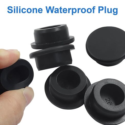 Litoexpe 10 Pcs 1 Inch Waterproof Rubber Plug, Black Flexible Rubber Stopper, Seal Button Plugs Tube Pipe End Caps for Round Holes Sinks Bathtubs in Saudi Arabia