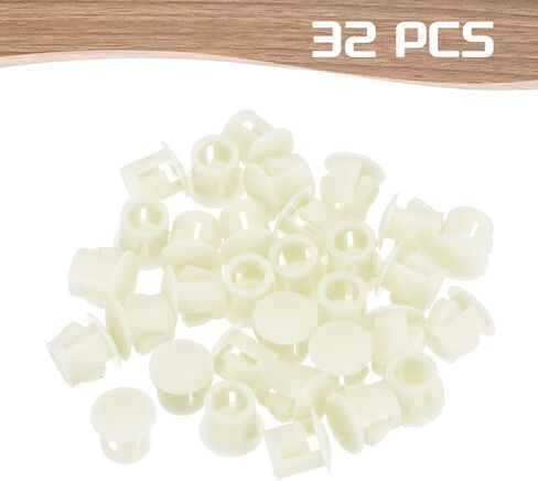 MECCANIXITY 32PCS 7mm(9/32") Beige Plastic Hole Plugs, Flush Type Panel Hole Plugs Insert End Caps for Locking Hole Tubes Furniture Cabinet in Saudi Arabia