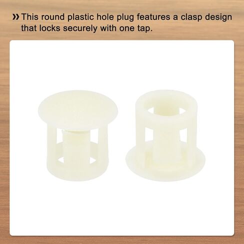 MECCANIXITY 32PCS 7mm(9/32") Beige Plastic Hole Plugs, Flush Type Panel Hole Plugs Insert End Caps for Locking Hole Tubes Furniture Cabinet in Saudi Arabia