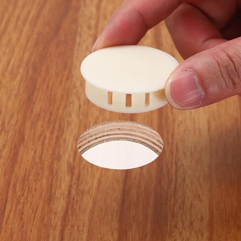 MECCANIXITY 32PCS 7mm(9/32") Beige Plastic Hole Plugs, Flush Type Panel Hole Plugs Insert End Caps for Locking Hole Tubes Furniture Cabinet in Saudi Arabia