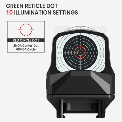 VOTATU RMD502-ER منظر نقطة حمراء اهتز مستيقظا جهاز الرؤية العاكس 2 MOA Dot 68 MOA Circle 1x30mm نطاق نقطة حمراء مع جبل Picatinny in Saudi Arabia