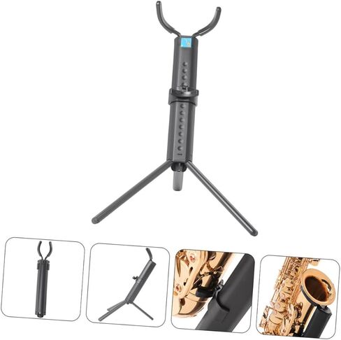 DECHOUS Foldable Tenor Saxophone Stand Portable Sax Display Holder with Blue Case, Practical Tenor Sax Storage Rack for Musician Use in Saudi Arabia