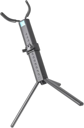Portable Foldable Tenor Saxophone Stand Rack Black with Blue Case, Practical Saxophone Accessory Holder for Storage and Display in Saudi Arabia