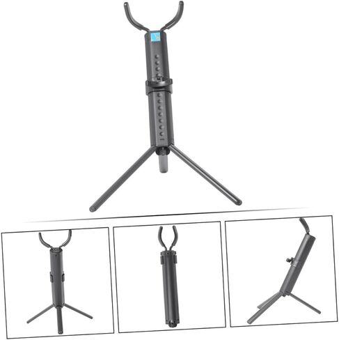 Portable Foldable Tenor Saxophone Stand Rack Black with Blue Case, Practical Saxophone Accessory Holder for Storage and Display in Saudi Arabia