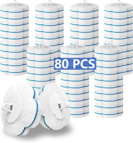 2 Pack Disposable Toilet Brush and Holder Set,Extended Handle with 48 Cleaner Refills Toilet Brush for Toilet Bowl Cleaners,Bathroom Cleaning, Bathtub - Blue (Ocean Fresh Scent) in Saudi Arabia