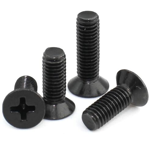 Black 304 Stainless Steel M4 4/5/6/8/10-80mm Cross Flat Head Screw Bolt 10Pcs(8mm) in Saudi Arabia