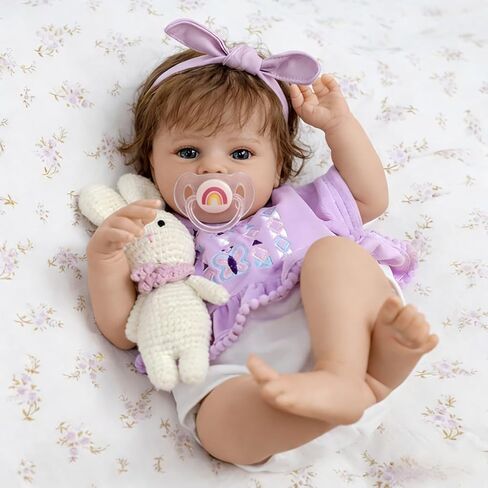 SCOM Lifelike Reborn Baby Dolls - 20 Inch Realistic-Newborn Baby Doll Girl Real Life Baby Dolls with Soft Weighted Body, Poseable Real Baby Reborn Gift Toy for 3+ Years Old Kids in Saudi Arabia