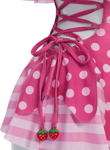 haikyuu Women Strawberry Swimsuit Kawaii One Piece Swimsuit Cute Bathing Suit Lace Up Swimwear Beach Swim Pool in Saudi Arabia