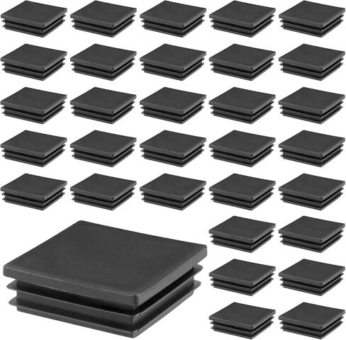 HOZEON 100 حزمة 2 × 2 بوصة مربعة من البلاستيك الأسود، قبعات نهاية أنابيب مربعة سميكة متينة، انزلاق الأثاث، أرجل الطاولة، أرجل الكرسي، نهاية أنبوب أنبوب السياج in Kuwait