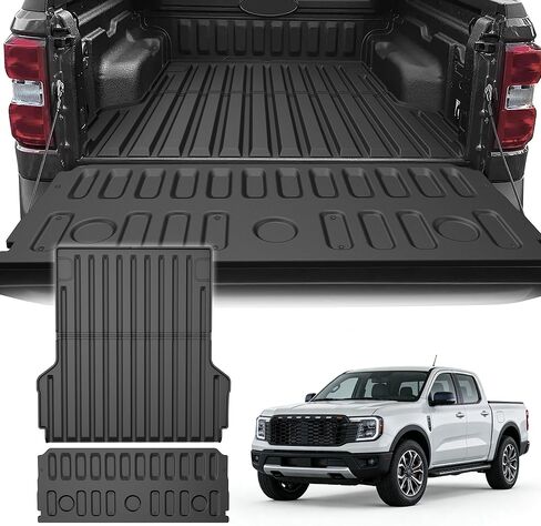 Maverick Truck Bed حصيرة وبطانة خلفية متوافقة مع 2022 2023 2024 2025 Ford Maverick - حصيرة شحن ملائمة مخصصة لفورد مافريك 2024 2025 XL XLT و Maverick Hybrid All Weather Trunk Mat in Kuwait