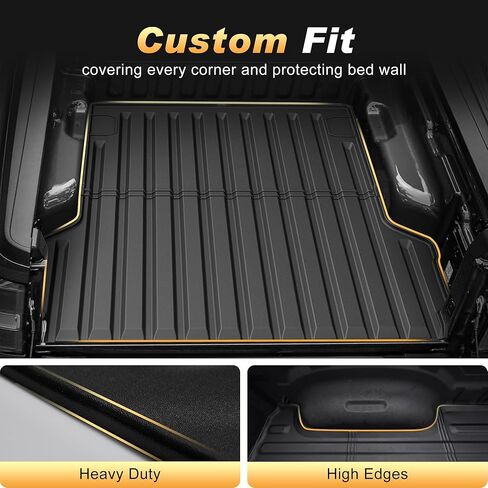 Maverick Truck Bed حصيرة وبطانة خلفية متوافقة مع 2022 2023 2024 2025 Ford Maverick - حصيرة شحن ملائمة مخصصة لفورد مافريك 2024 2025 XL XLT و Maverick Hybrid All Weather Trunk Mat in Kuwait
