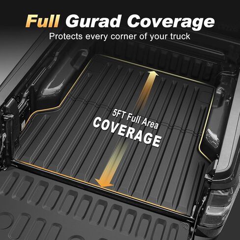 Maverick Truck Bed حصيرة وبطانة خلفية متوافقة مع 2022 2023 2024 2025 Ford Maverick - حصيرة شحن ملائمة مخصصة لفورد مافريك 2024 2025 XL XLT و Maverick Hybrid All Weather Trunk Mat in Kuwait