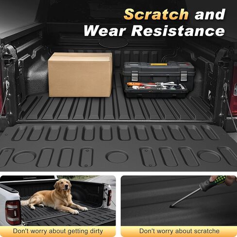 Maverick Truck Bed حصيرة وبطانة خلفية متوافقة مع 2022 2023 2024 2025 Ford Maverick - حصيرة شحن ملائمة مخصصة لفورد مافريك 2024 2025 XL XLT و Maverick Hybrid All Weather Trunk Mat in Kuwait