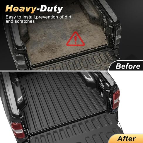 Maverick Truck Bed حصيرة وبطانة خلفية متوافقة مع 2022 2023 2024 2025 Ford Maverick - حصيرة شحن ملائمة مخصصة لفورد مافريك 2024 2025 XL XLT و Maverick Hybrid All Weather Trunk Mat in Kuwait