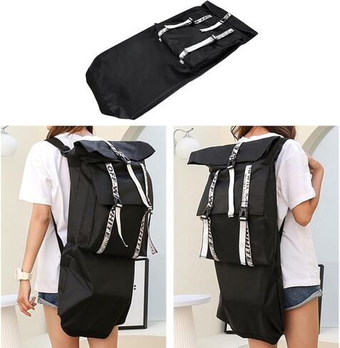 حقيبة حمل لوح التزلج، حقيبة ظهر طويلة قابلة للطي، حقيبة كتف أكسفورد مقاومة للماء مع حزام قابل للتعديل مناسبة للسفر والتنقل والاستخدام في الهواء الطلق in Kuwait