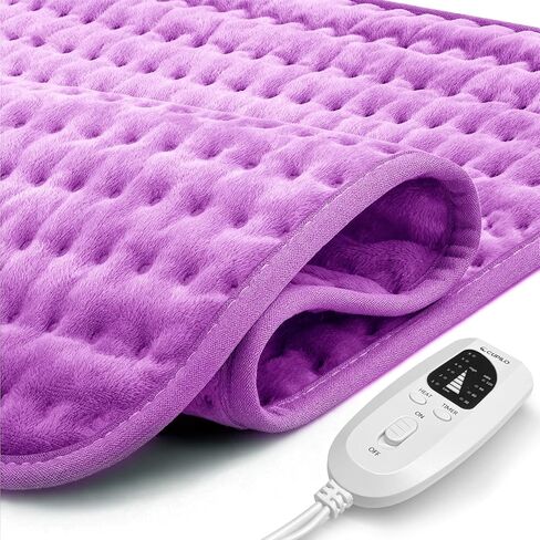 وسادة تسخين cuPiLo لتخفيف آلام الظهر، وسادة حرارة كبيرة مؤهلة من FSA مقاس 17 بوصة × 33 بوصة لتشنجات الدورة الشهرية، وسادات تسخين كهربائية للرقبة والكتفين والظهر، 6 إعدادات للحرارة، إيقاف تلقائي (أرجواني) in Kuwait