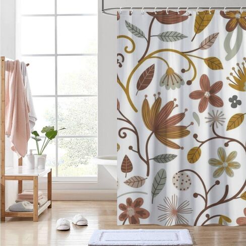 فطر الكرمة يطبع ستارة دش مضحكة مع السنانير، ستارة دش فاخرة مقاومة للماء للصيف، ستائر ممتعة للعطلات من القماش قابلة للغسل لحوض الاستحمام ديكور بسيط 48 × 72 بوصة in Kuwait