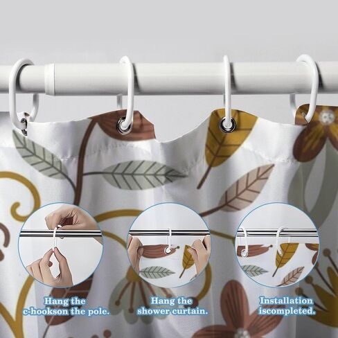 فطر الكرمة يطبع ستارة دش مضحكة مع السنانير، ستارة دش فاخرة مقاومة للماء للصيف، ستائر ممتعة للعطلات من القماش قابلة للغسل لحوض الاستحمام ديكور بسيط 48 × 72 بوصة in Kuwait