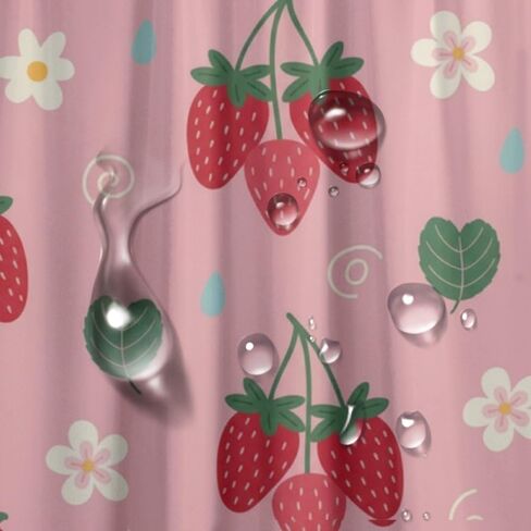 أنماط أوراق الأزهار لطيف ستارة دش مع السنانير، الصيف ستارة دش كوخ مقاوم للماء، النسيج قابل للغسل عطلة ستائر المرحاض للحمام ديكور الحمام الحديث 48x72 في in Kuwait