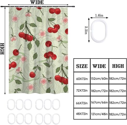 ستارة الحمام بنمط الأزهار الوردية مع خطافات، ستارة دش ساحلية مقاومة للماء للصيف، قماش قابل للغسل لقضاء العطلات في منتصف القرن ستائر حديثة للحمام بوهو ديكور الحمام 48 × 72 بوصة in Kuwait