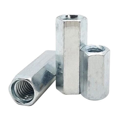 M6 X 1.0 x 18mm Length Long Rod Metric Hex Coupling Nut, Zinc Plated 5 Pcs in Saudi Arabia