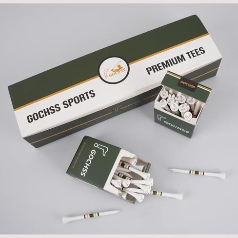 تي شيرتات جولف 200 قطعة 83 مم (3.25 بوصة) أبيض اللون من الخيزران الفاخر حزمة تي شيرتات لسائقي الجولف. in Kuwait