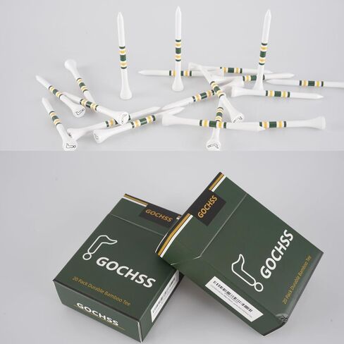 تي شيرتات جولف 200 قطعة 83 مم (3.25 بوصة) أبيض اللون من الخيزران الفاخر حزمة تي شيرتات لسائقي الجولف. in Kuwait