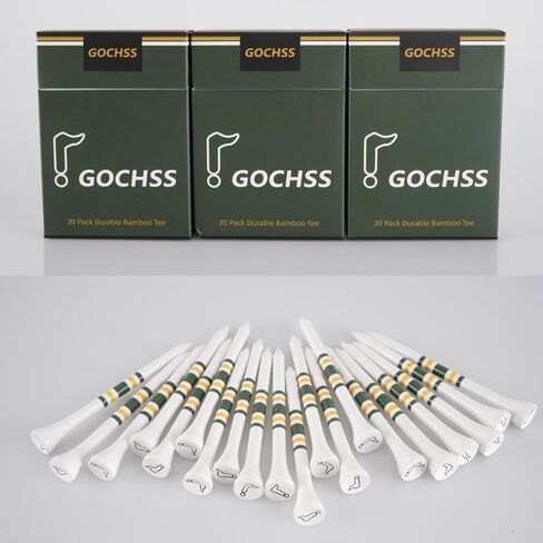 تي شيرتات جولف 200 قطعة 83 مم (3.25 بوصة) أبيض اللون من الخيزران الفاخر حزمة تي شيرتات لسائقي الجولف. in Kuwait