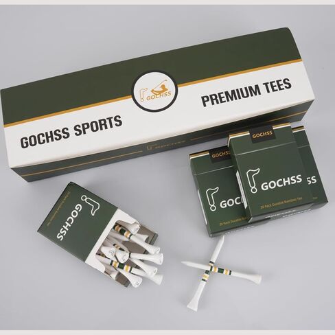 تي شيرتات جولف 200 قطعة 83 مم (3.25 بوصة) أبيض اللون من الخيزران الفاخر حزمة تي شيرتات لسائقي الجولف. in Kuwait