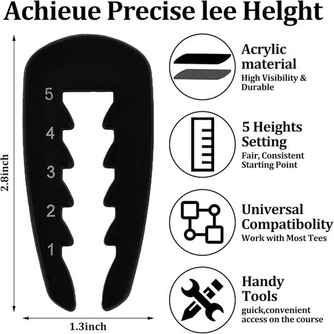 2 Pieces Precision Golf Tee Height Setter, Outdoor Adjustable Golf Tee Height Tool with 10 Pieces Tees, for Consistent and Precise Shots in Saudi Arabia