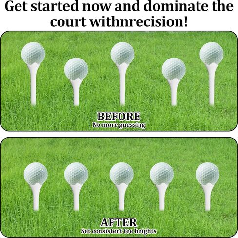2 Pieces Precision Golf Tee Height Setter, Outdoor Adjustable Golf Tee Height Tool with 10 Pieces Tees, for Consistent and Precise Shots in Saudi Arabia