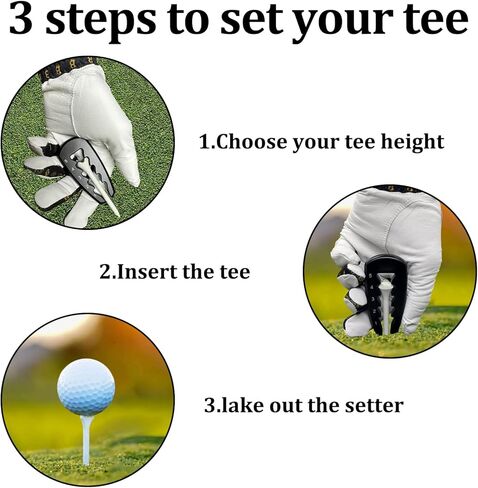 2 Pieces Precision Golf Tee Height Setter, Outdoor Adjustable Golf Tee Height Tool with 10 Pieces Tees, for Consistent and Precise Shots in Saudi Arabia