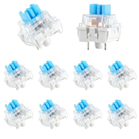 Mechanical Keyboard Switches, 10 Pcs 3 PIN Blue Keyboard Clickers for 3D Prints Replacement Dustproof Keyboard Switch for Most Gaming Keyboards in Saudi Arabia