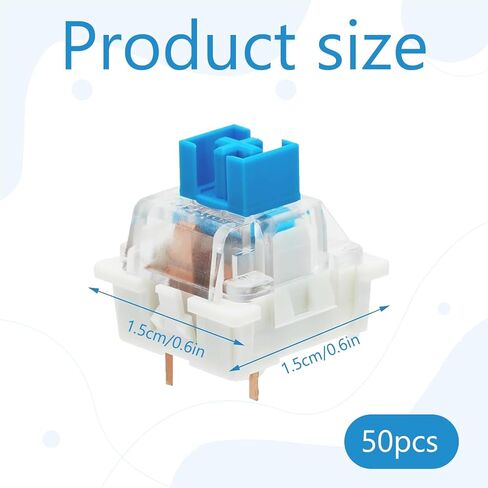 أداة النقر على لوحة المفاتيح، 50 قطعة من المفاتيح الزرقاء، أدوات النقر للمطبوعات ثلاثية الأبعاد، استبدال 3 دبابيس لوحة المفاتيح، مفاتيح لوحة المفاتيح Clicky للوحة مفاتيح الألعاب الميكانيكية LED in Kuwait