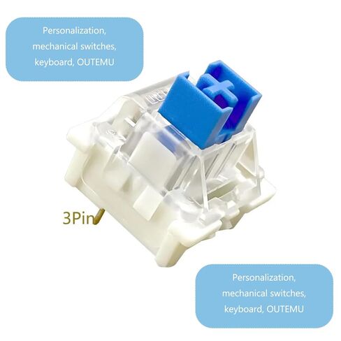 أداة النقر على لوحة المفاتيح، 50 قطعة من المفاتيح الزرقاء، أدوات النقر للمطبوعات ثلاثية الأبعاد، استبدال 3 دبابيس لوحة المفاتيح، مفاتيح لوحة المفاتيح Clicky للوحة مفاتيح الألعاب الميكانيكية LED in Kuwait