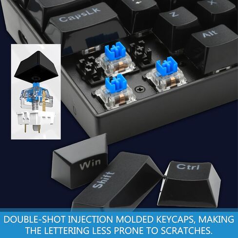 أداة النقر على لوحة المفاتيح، 50 قطعة من المفاتيح الزرقاء، أدوات النقر للمطبوعات ثلاثية الأبعاد، استبدال 3 دبابيس لوحة المفاتيح، مفاتيح لوحة المفاتيح Clicky للوحة مفاتيح الألعاب الميكانيكية LED in Kuwait