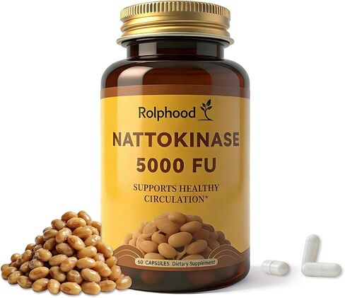 مكمل Nattokinase 5000FU لكل حصة، خالي من الغلوتين، غير معدل وراثيًا، 60 كبسولة in Kuwait