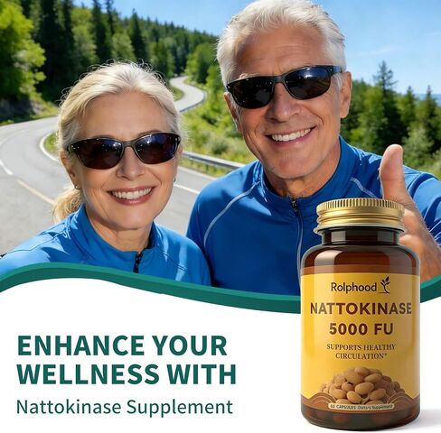 مكمل Nattokinase 5000FU لكل حصة، خالي من الغلوتين، غير معدل وراثيًا، 60 كبسولة in Kuwait
