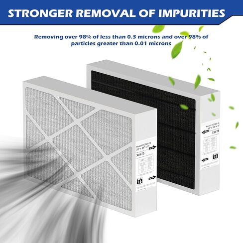 فلتر هواء X6675 Merv 16 20x25x5 فلتر هواء فعال متوافق مع نظام Lennox X6675 وLennox HCC20-28 للفرن HVAC، رقم الجزء HCF20-16، عبوتان in Kuwait