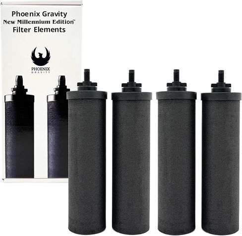 Berkey - عناصر فلتر المياه Phoenix Gravity New Millennium Edition (مجموعة من 2) - استبدال معتمد من NMCL بدلاً من Black Berkey Elements BB9-2 in Kuwait