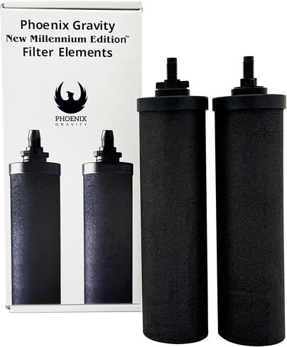 Berkey - عناصر فلتر المياه Phoenix Gravity New Millennium Edition (مجموعة من 2) - استبدال معتمد من NMCL بدلاً من Black Berkey Elements BB9-2 in Saudi Arabia