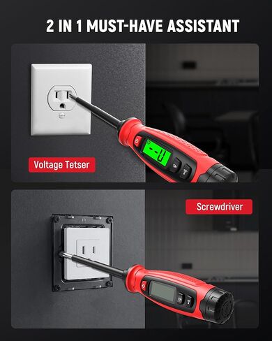 KAIWEETS 2-in-1 Voltage Tester Screwdriver, 3–500V AC Contact Voltage Measurement & Non-Contact Detector Pen, Phillips Head, LCD Display, Live Wire Finder, Continuity Test for Outlet & Circuit, KTS01 in Kuwait