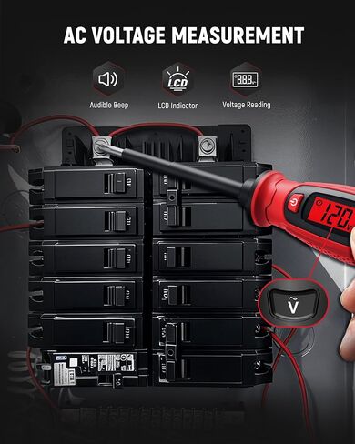 KAIWEETS 2-in-1 Voltage Tester Screwdriver, 3–500V AC Contact Voltage Measurement & Non-Contact Detector Pen, Phillips Head, LCD Display, Live Wire Finder, Continuity Test for Outlet & Circuit, KTS01 in Kuwait