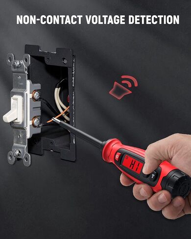 KAIWEETS 2-in-1 Voltage Tester Screwdriver, 3–500V AC Contact Voltage Measurement & Non-Contact Detector Pen, Phillips Head, LCD Display, Live Wire Finder, Continuity Test for Outlet & Circuit, KTS01 in Kuwait
